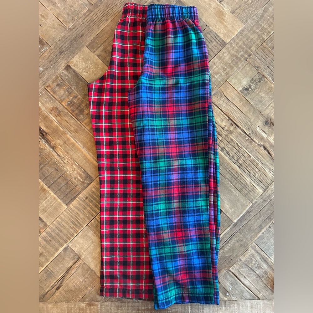 Lands' End Kids Plaid Pajama Bottom Bundle Size 12
